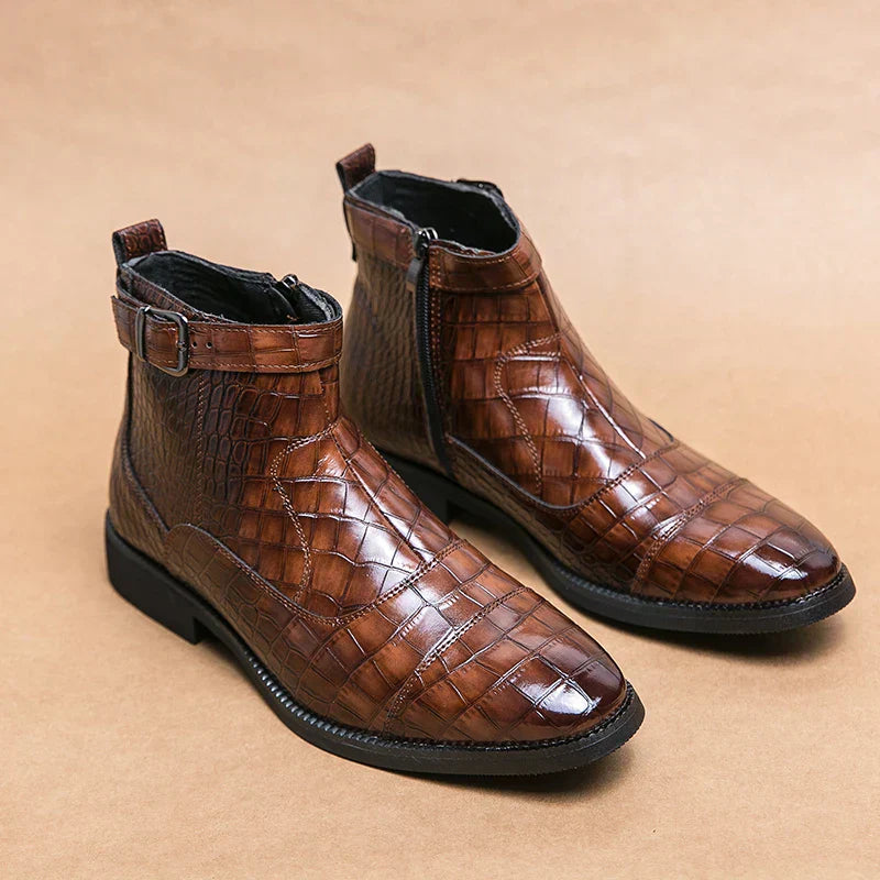 Dylan | Ankle boots with buckle made of faux leather