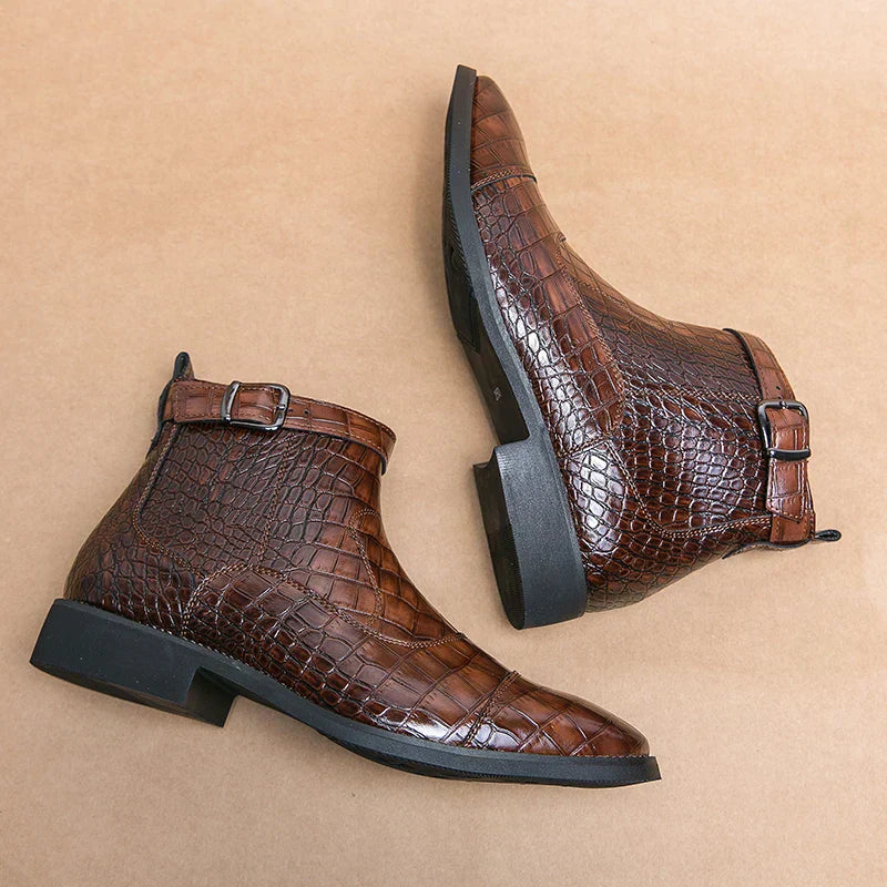 Dylan | Ankle boots with buckle made of faux leather