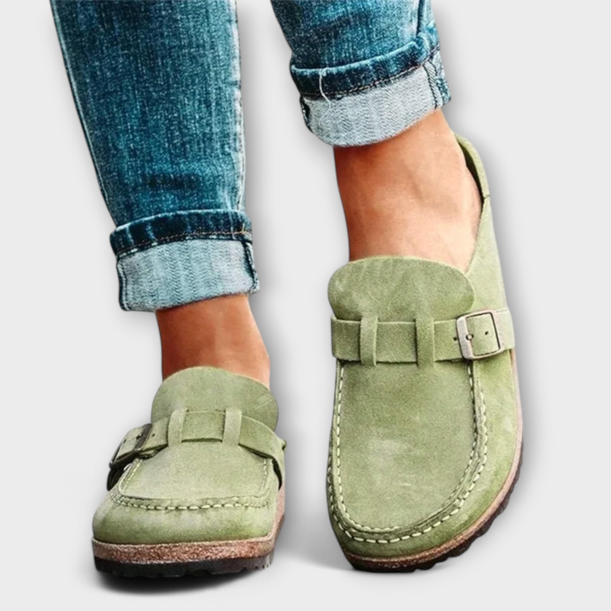 Women's Orthopedic Moccasins with Decorative Buckle