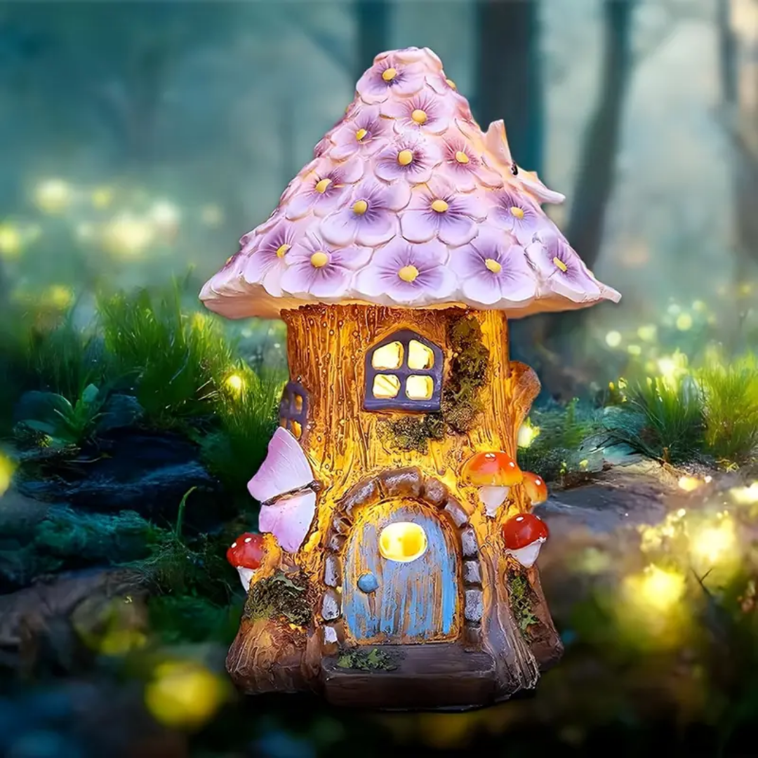 Stained Glass Fairy Blossom Cottage Lamp