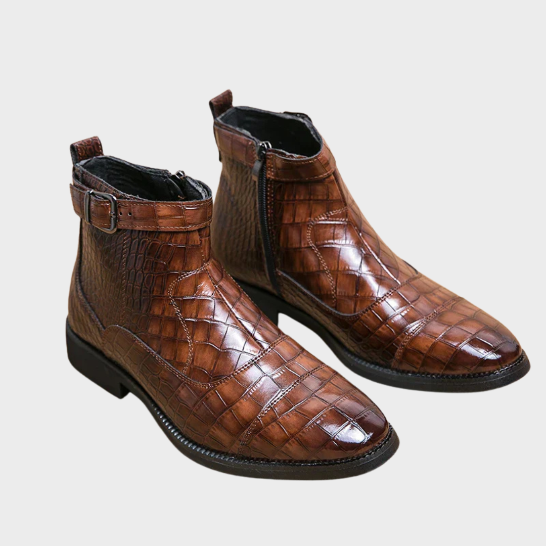 Dylan | Ankle boots with buckle made of faux leather