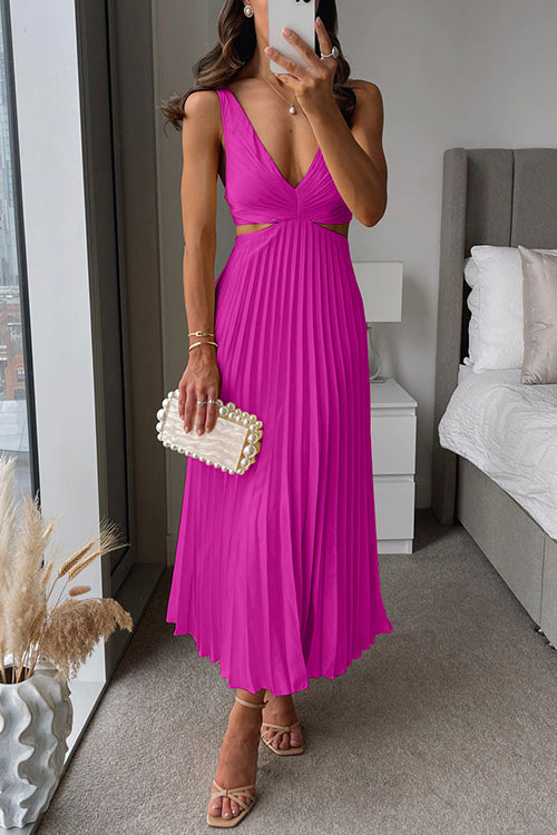 GISELLE | PLEATED CUTOUT DRESS