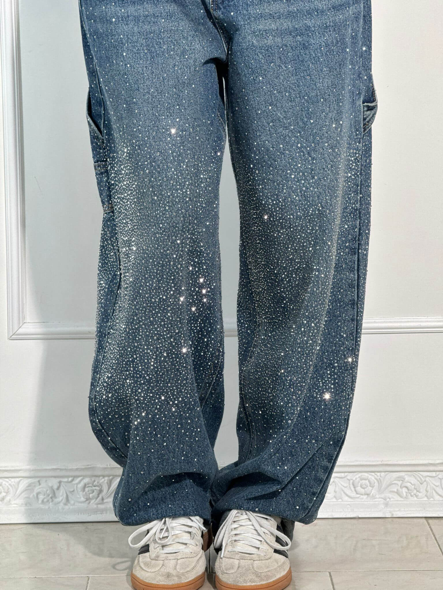 Vida | Diamond-Embellished Statement Jeans