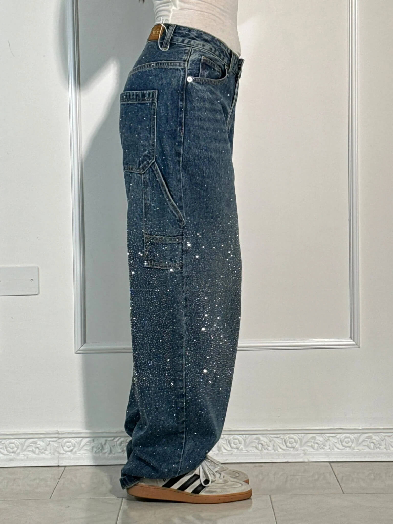 Vida | Diamond-Embellished Statement Jeans