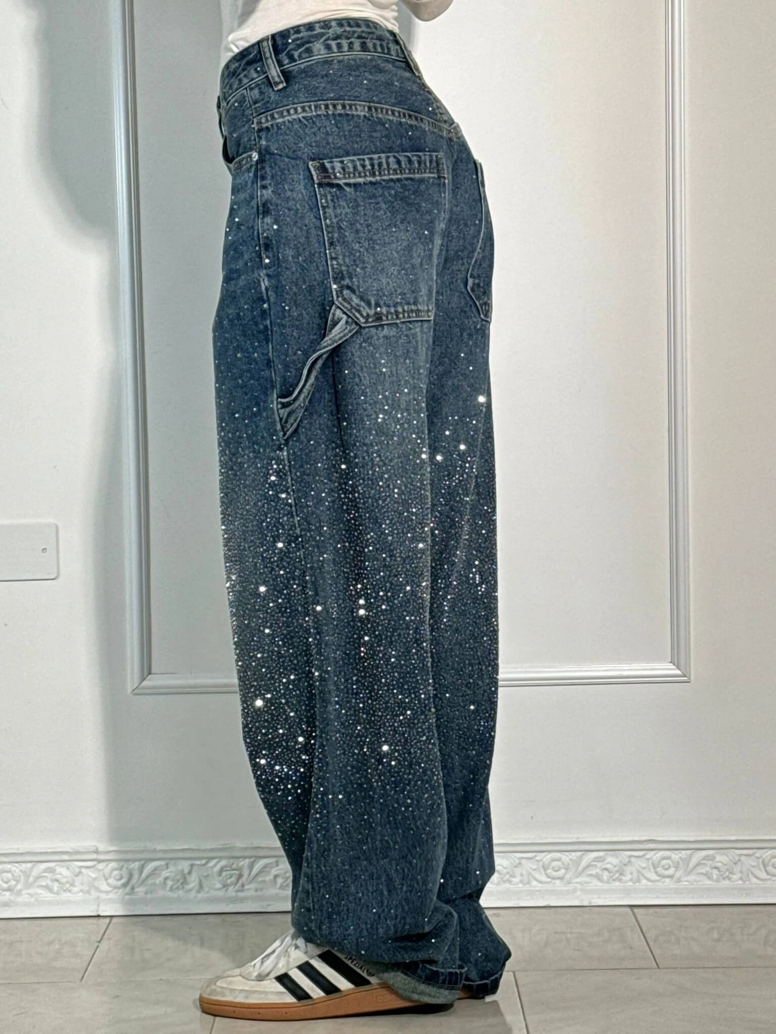 Vida | Diamond-Embellished Statement Jeans