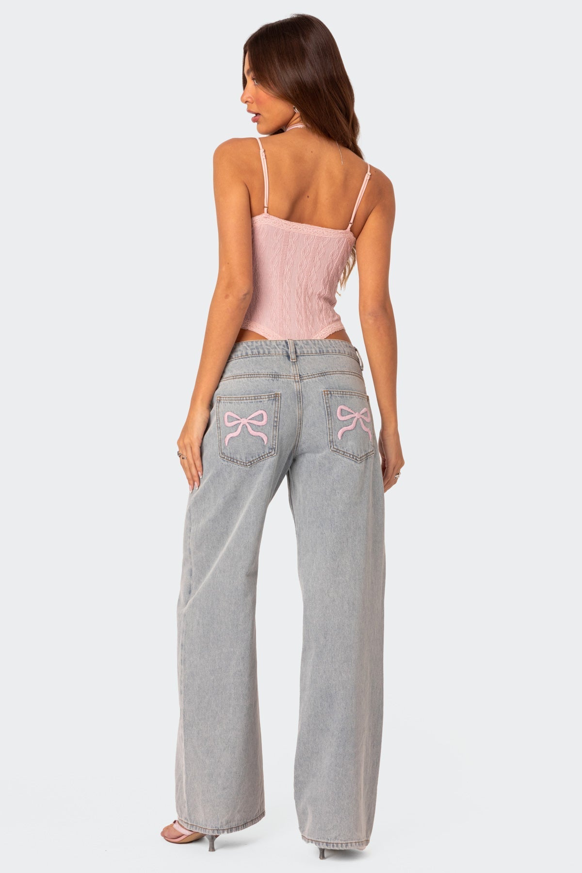 Verity | Signature High-Waist Jeans with Bow Tie Detail