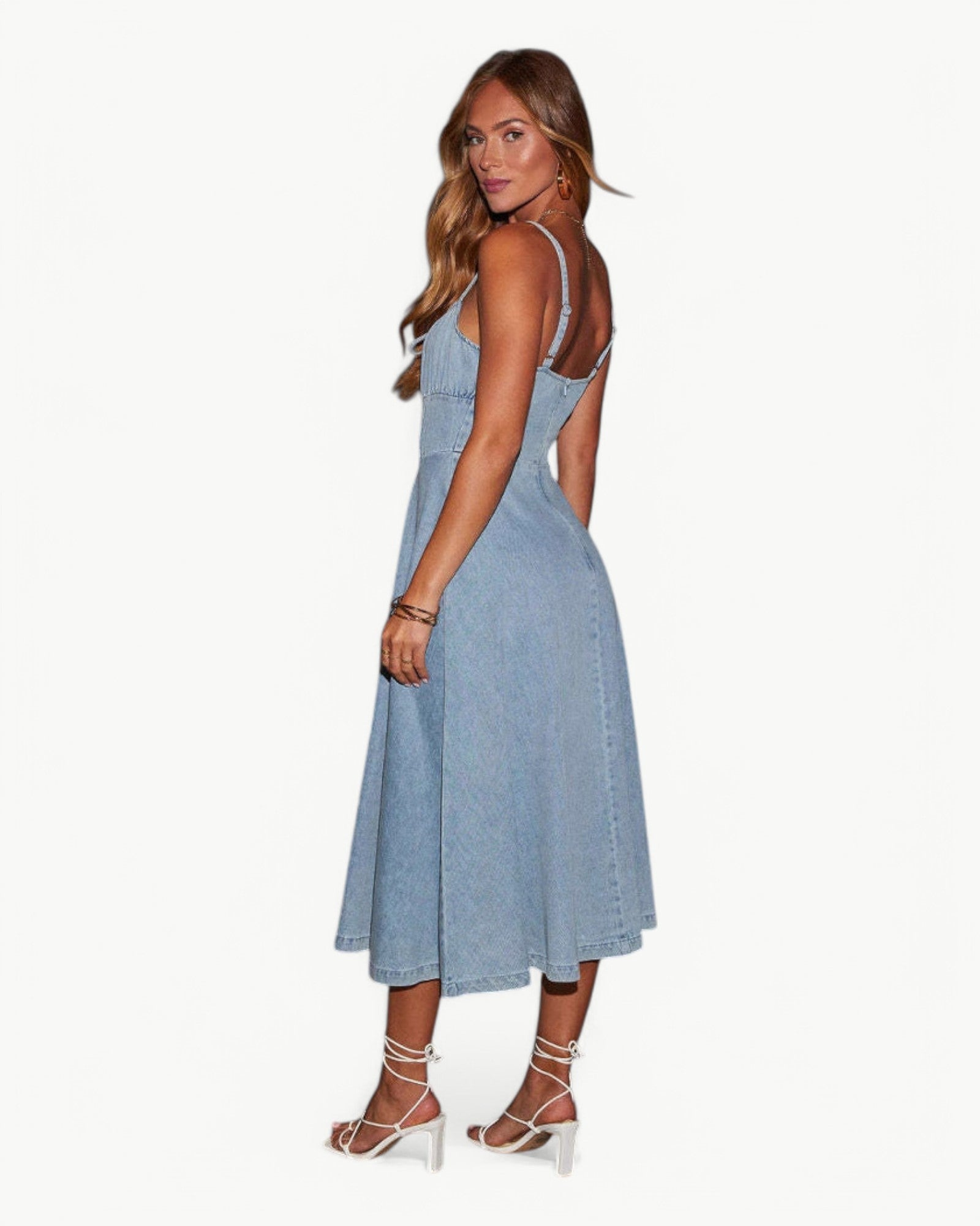 Ursa | Classic & Feminine Denim Midi Dress