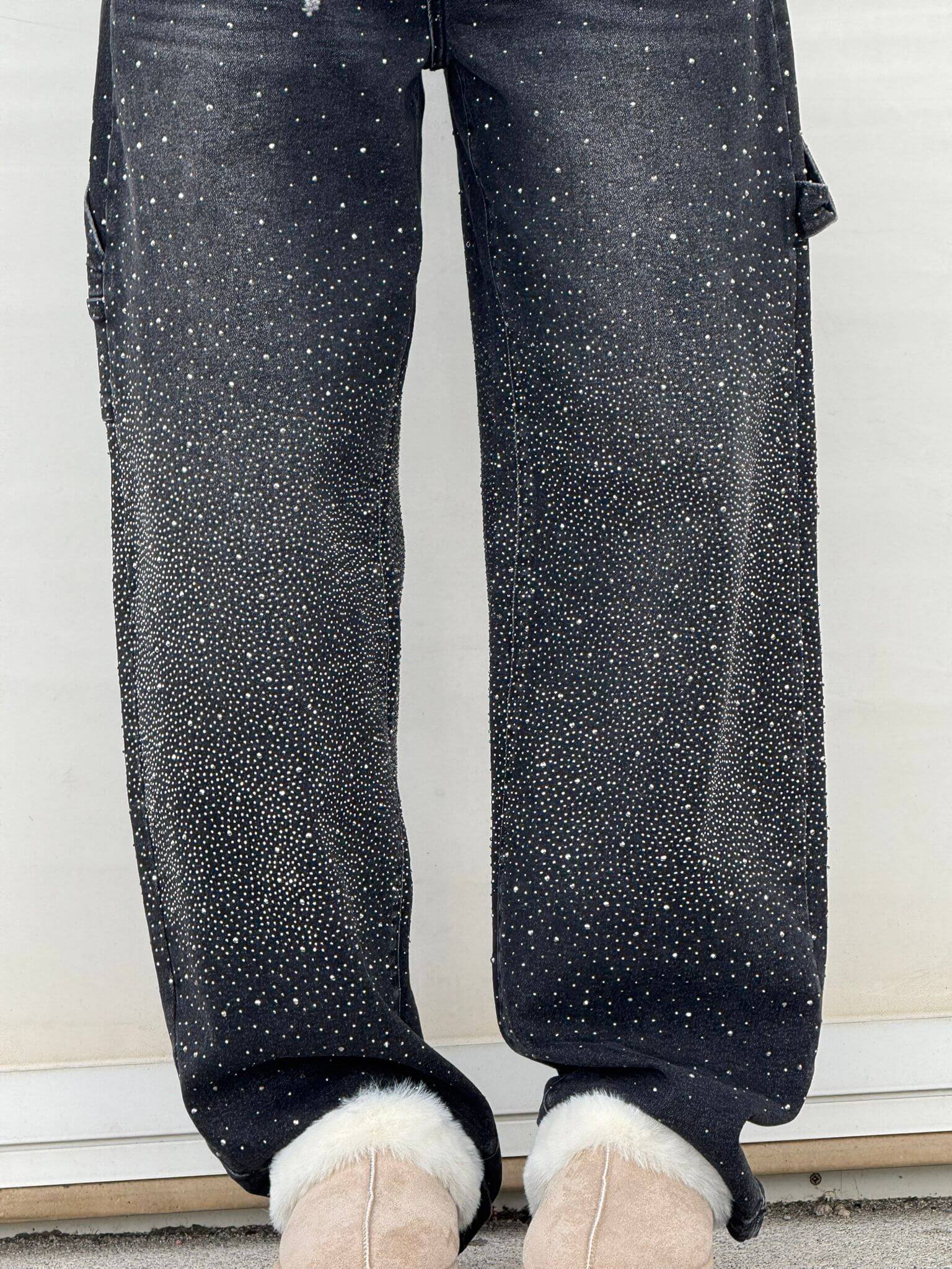 Vida | Diamond-Embellished Statement Jeans