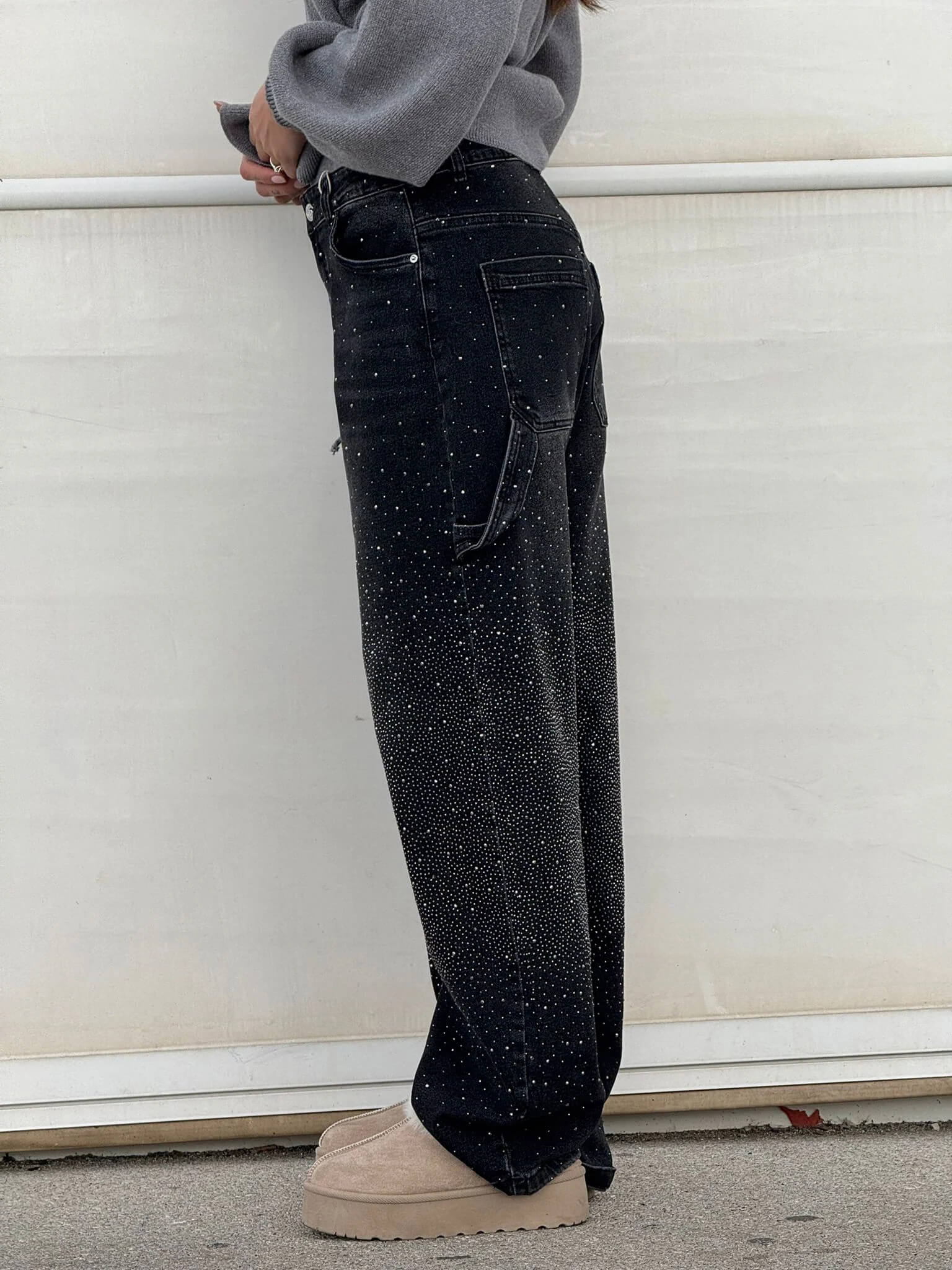 Vida | Diamond-Embellished Statement Jeans