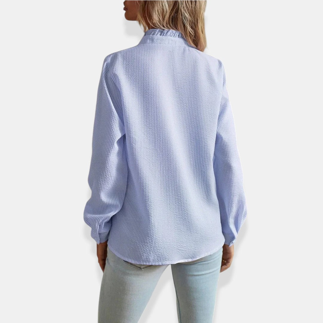 NORTHLINE STUDIO | RUFFLE TRIM BLOUSE