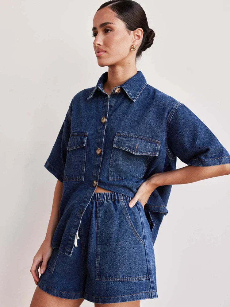 Yvaine | Vintage-Inspired Denim Blazer & Pants Set