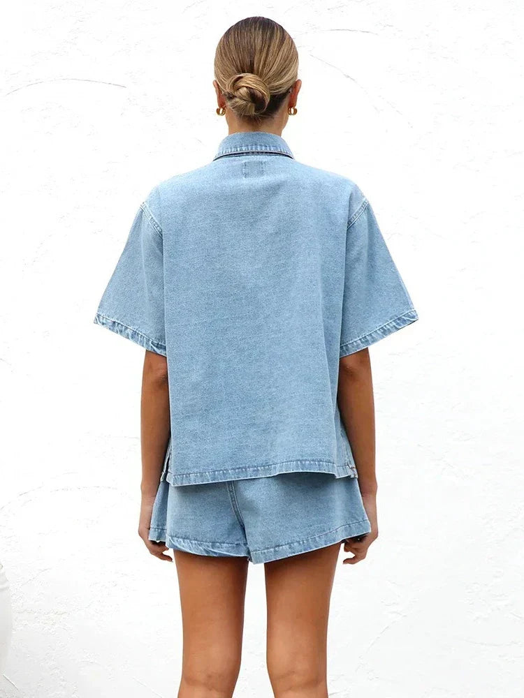 Yvaine | Vintage-Inspired Denim Blazer & Pants Set