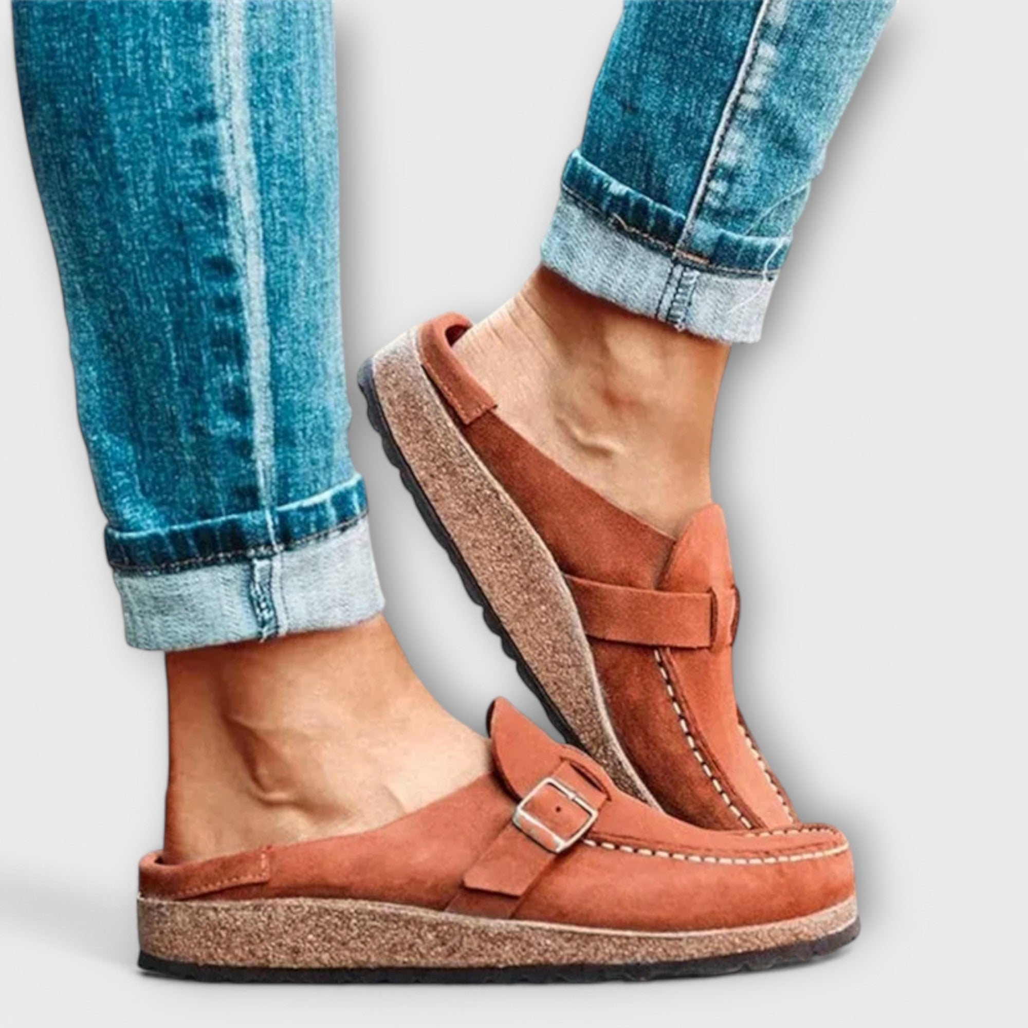 Women's Orthopedic Moccasins with Decorative Buckle