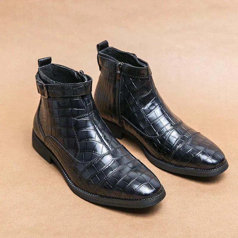 Dylan | Ankle boots with buckle made of faux leather