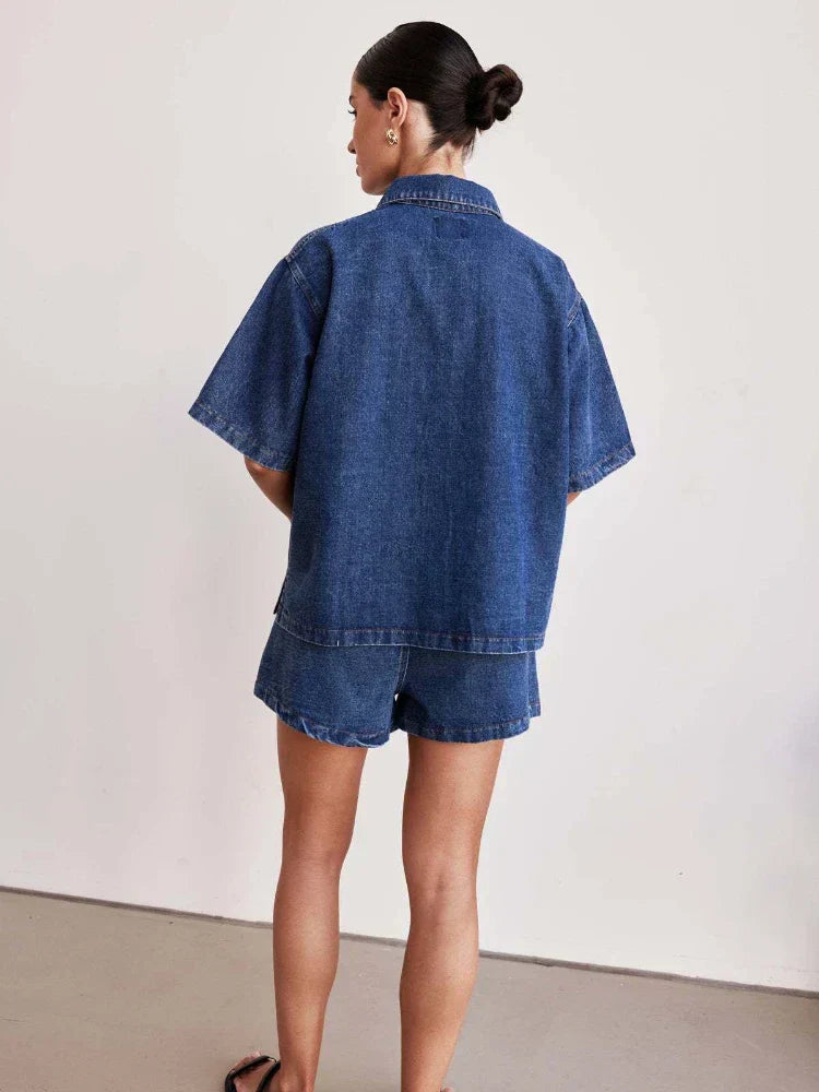 Yvaine | Vintage-Inspired Denim Blazer & Pants Set