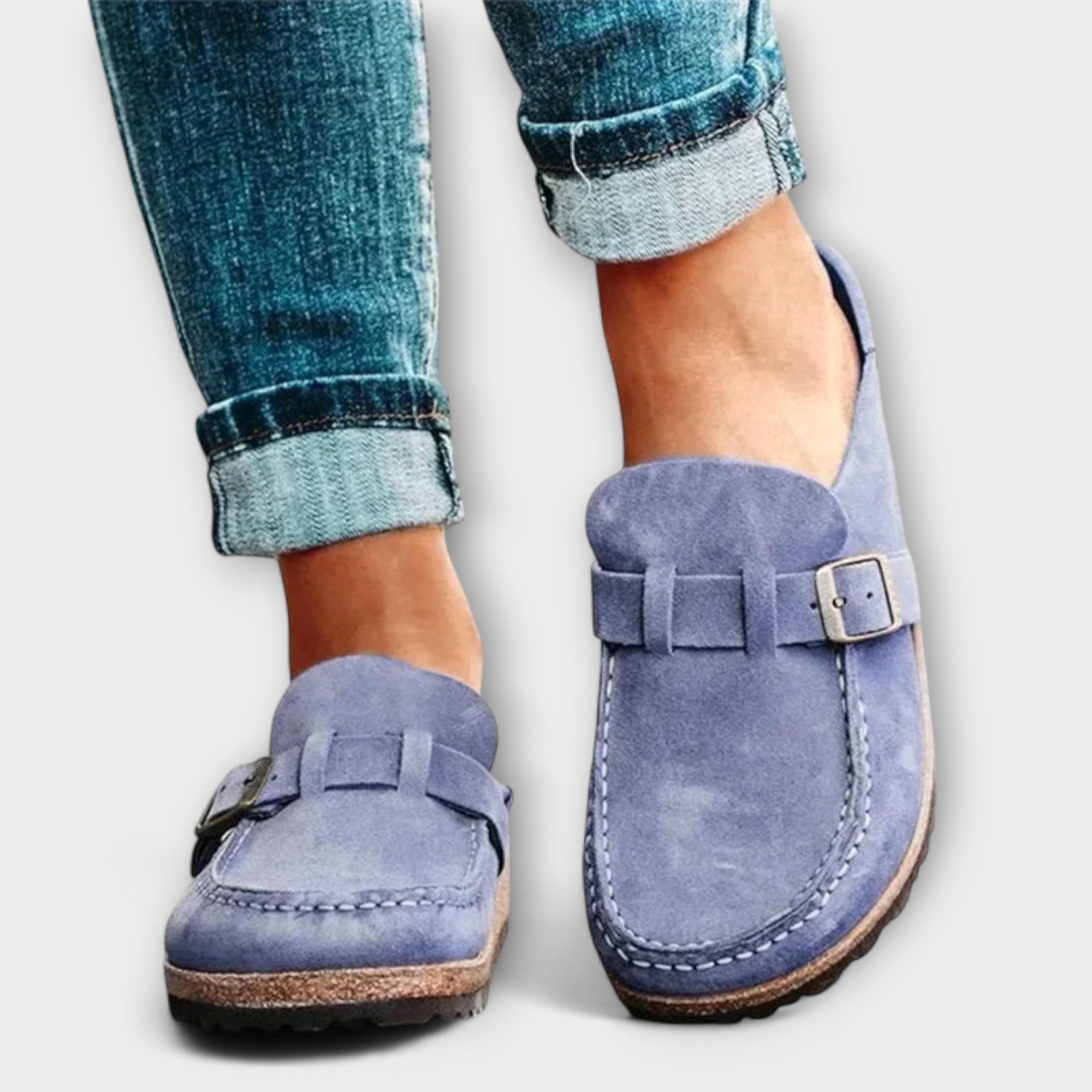 Women's Orthopedic Moccasins with Decorative Buckle