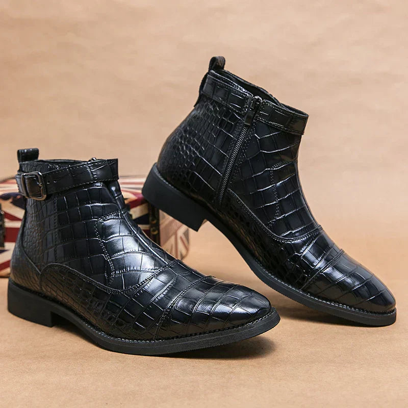 Dylan | Ankle boots with buckle made of faux leather