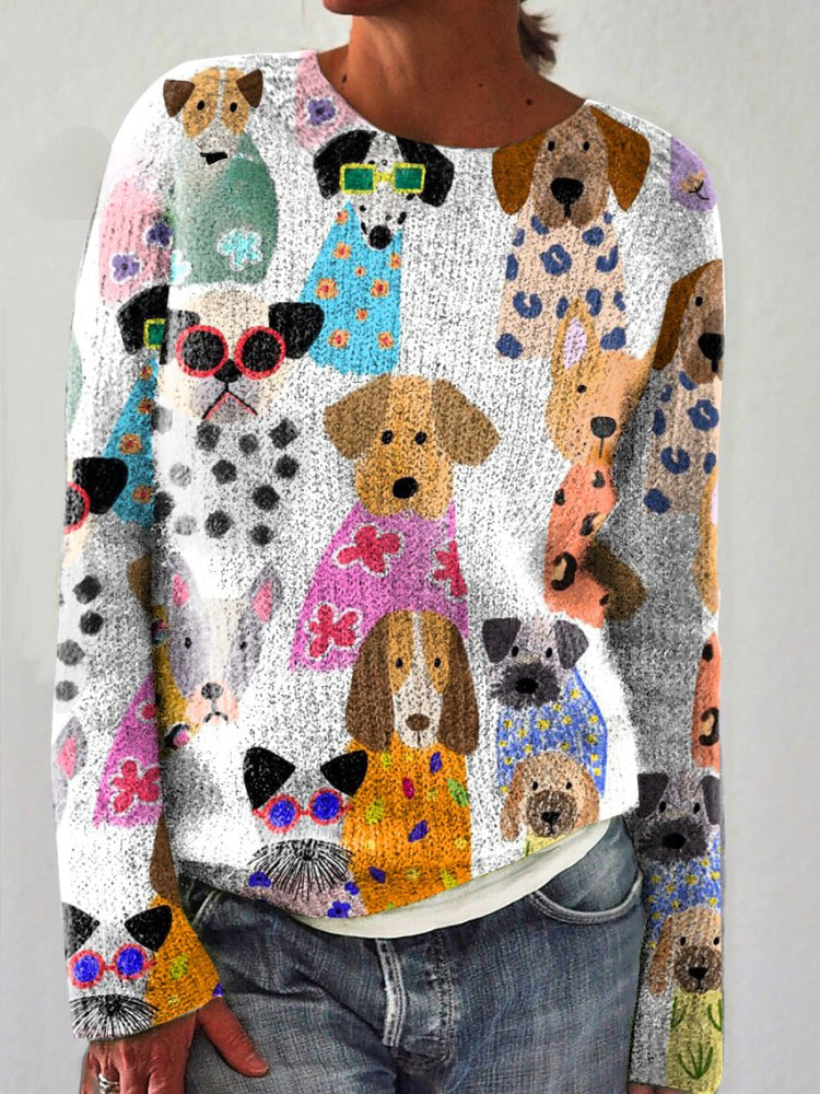 Belinda | Playful Dog Embroidered Sweater