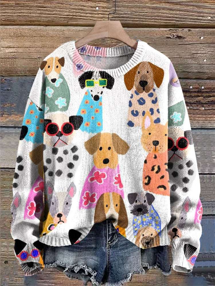 Belinda | Playful Dog Embroidered Sweater
