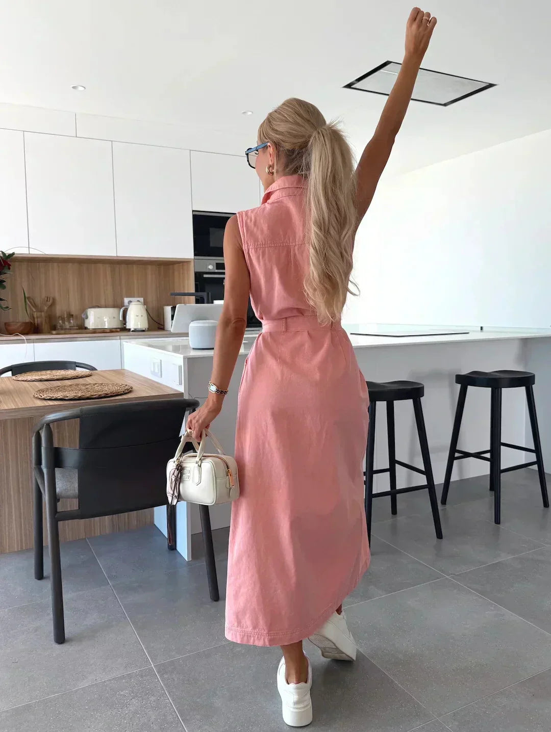 Cressida | Elegant & Flowy Denim Maxi Dress