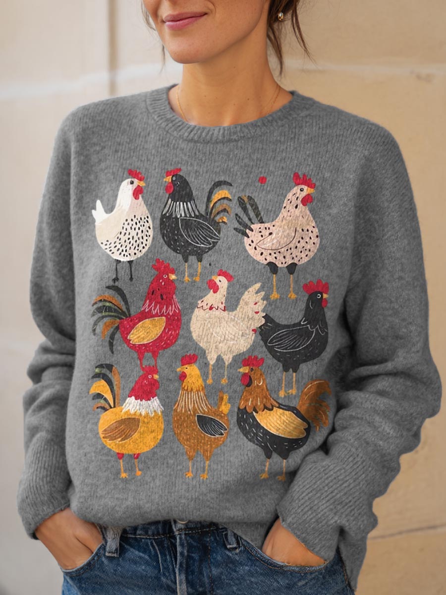 Brooke | Chicken Embroidered Sweater