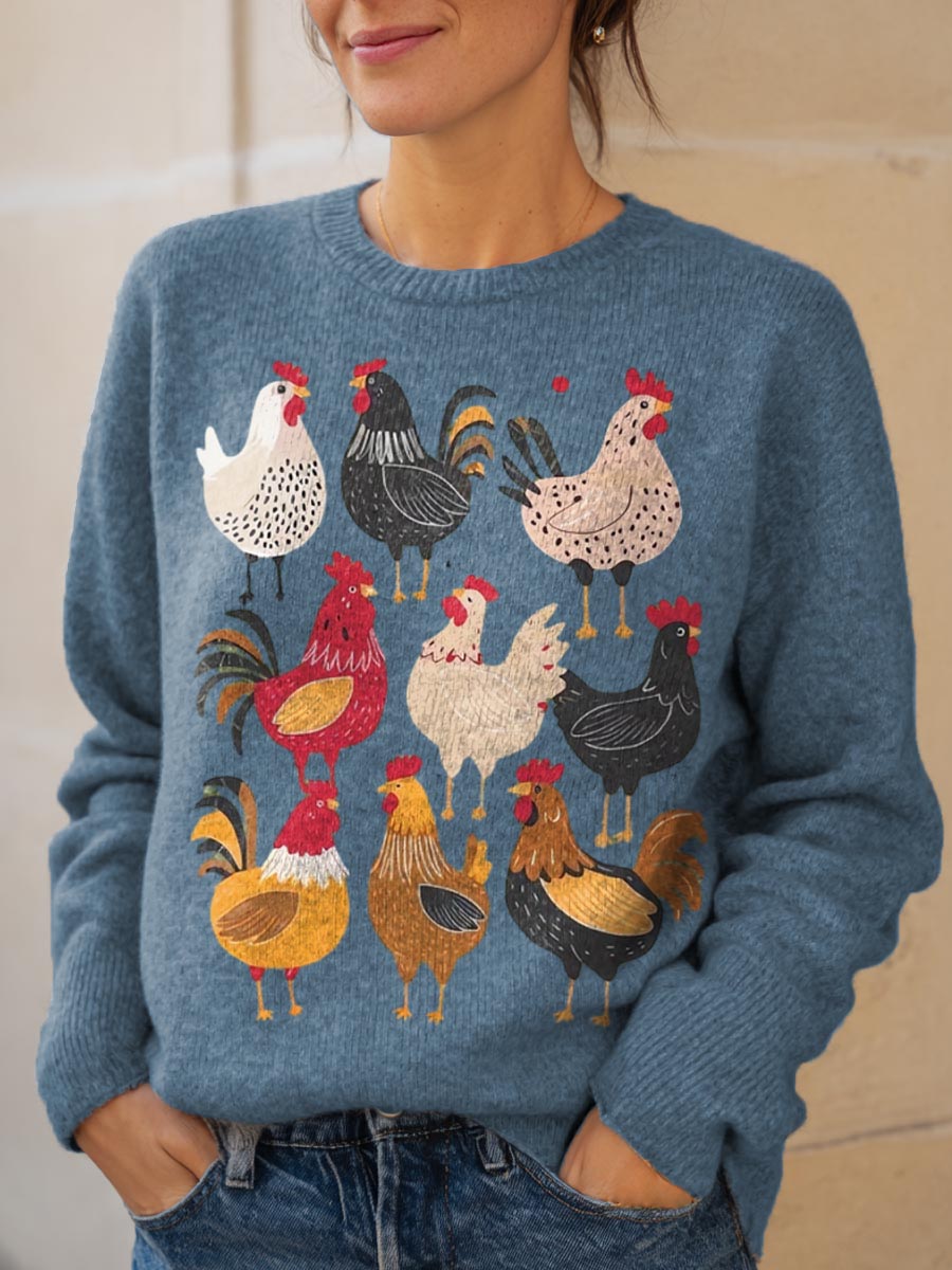 Brooke | Chicken Embroidered Sweater