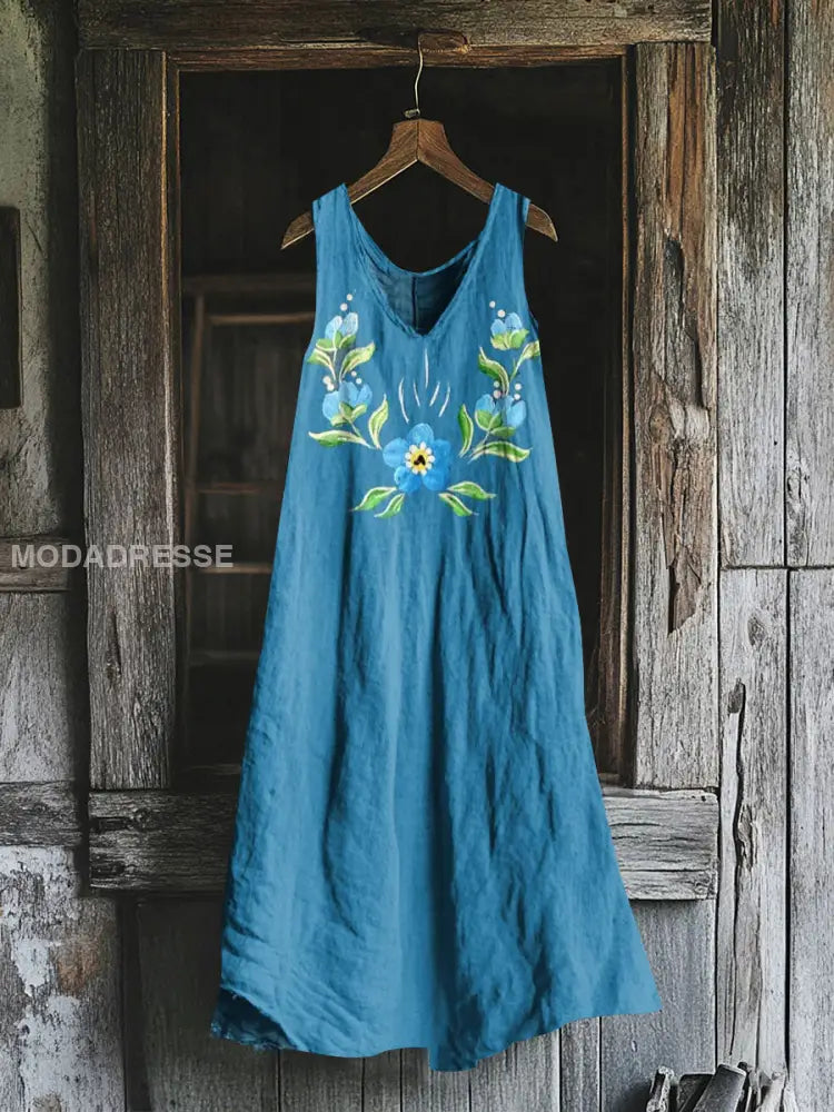 Ladies Sweden Dala Horses Printed Dress