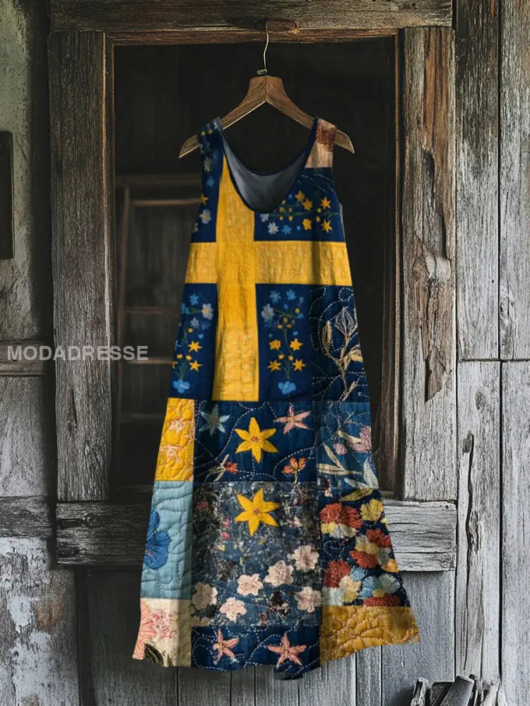 Women's Sweden Dala Horses Printed Dress