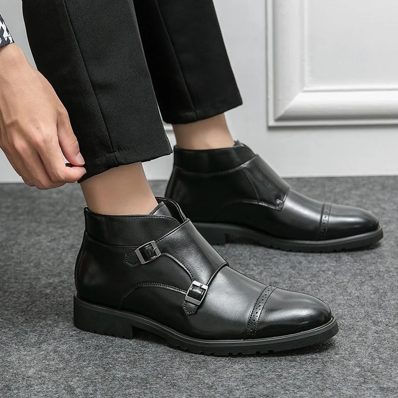 Parker | Faux leather Double Monk Strap Boots